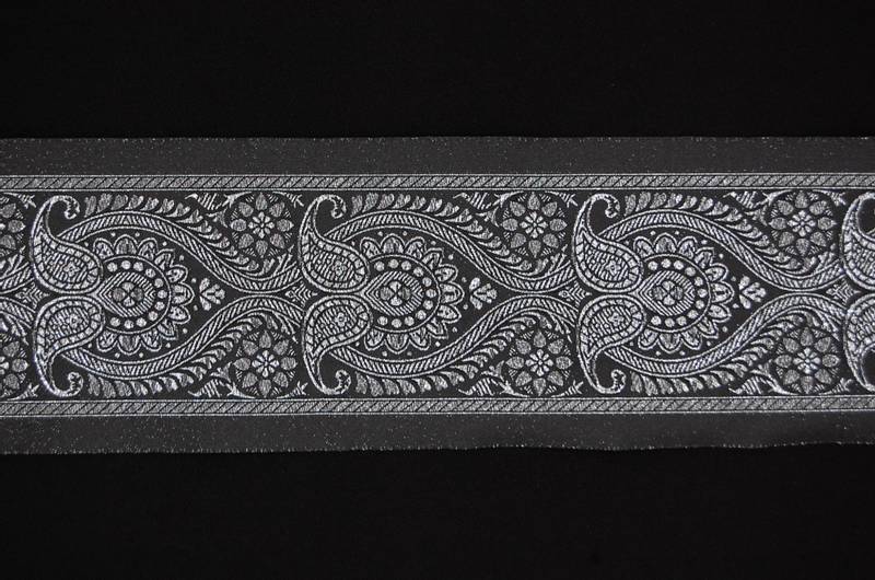 Bånd 105 mm sort/sølv