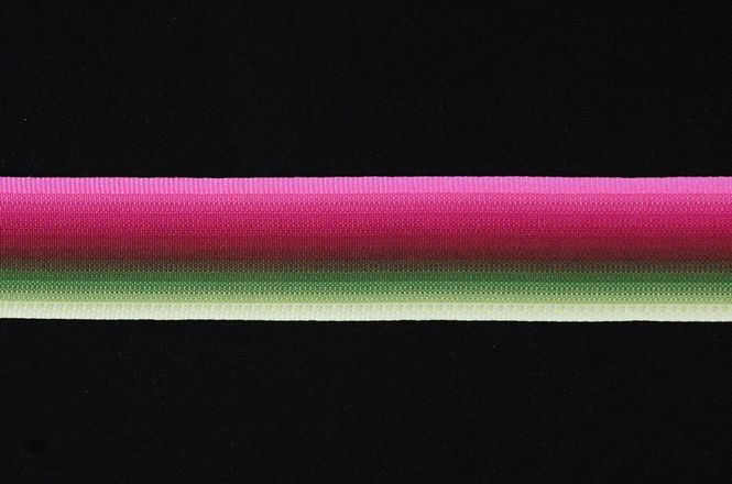 Hovedbilde Bånd umbre 38 mm rosa/grønt