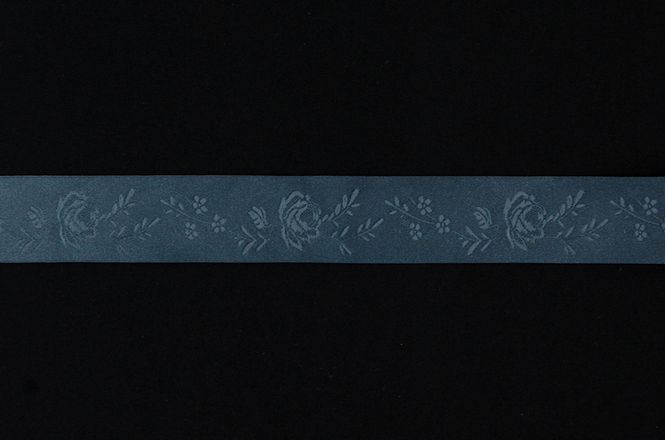 Hovedbilde Bånd blomster ensfarget 35 mm sort