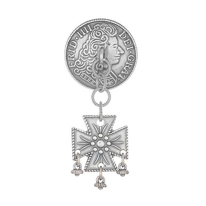 Hovedbilde Halsknapp mynt oksidert, stolpe