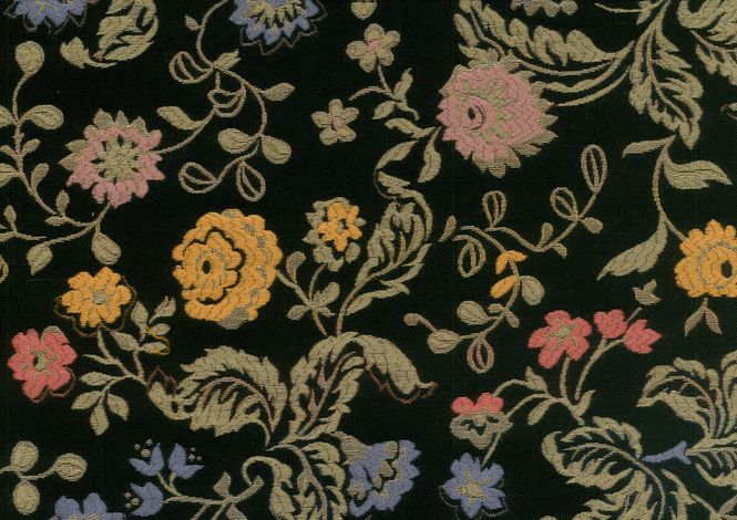 Hovedbilde Brokade Gullfax Lampas, sort