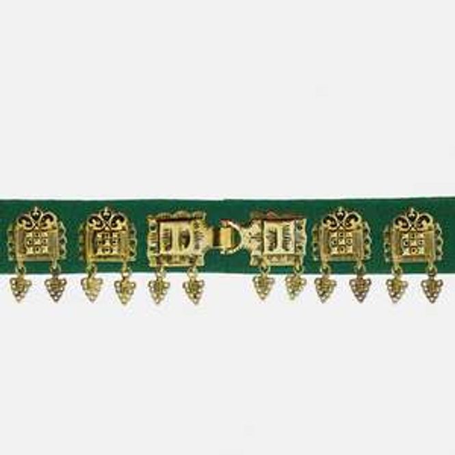Hovedbilde Belte komplett grønn Romerike antikkforgylt