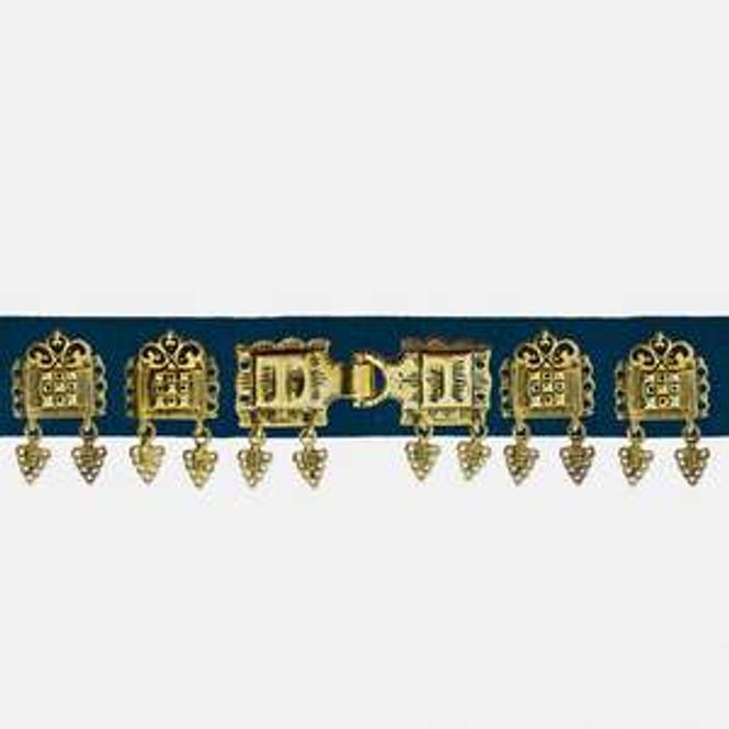 Hovedbilde Belte komplett sjøgrønn Romerike antikkforgylt