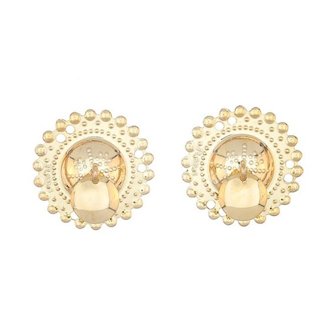 Hovedbilde Borer med lauv 2,5 cm, forgylt, syhull