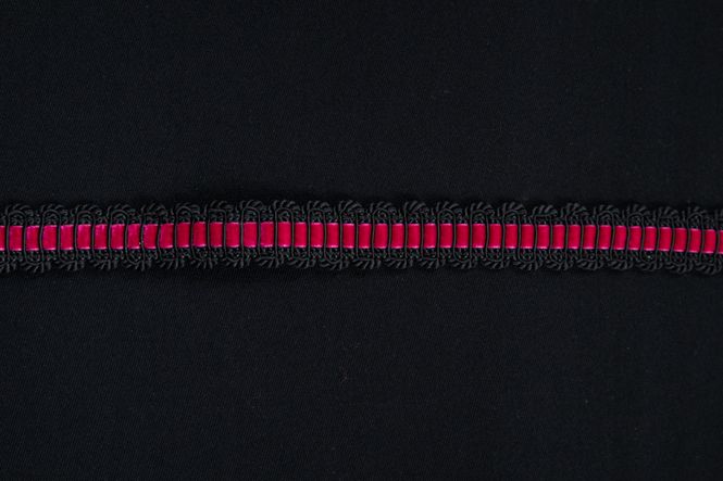 Hovedbilde Agraman med fløyelsbånd 25 mm sort/rosa